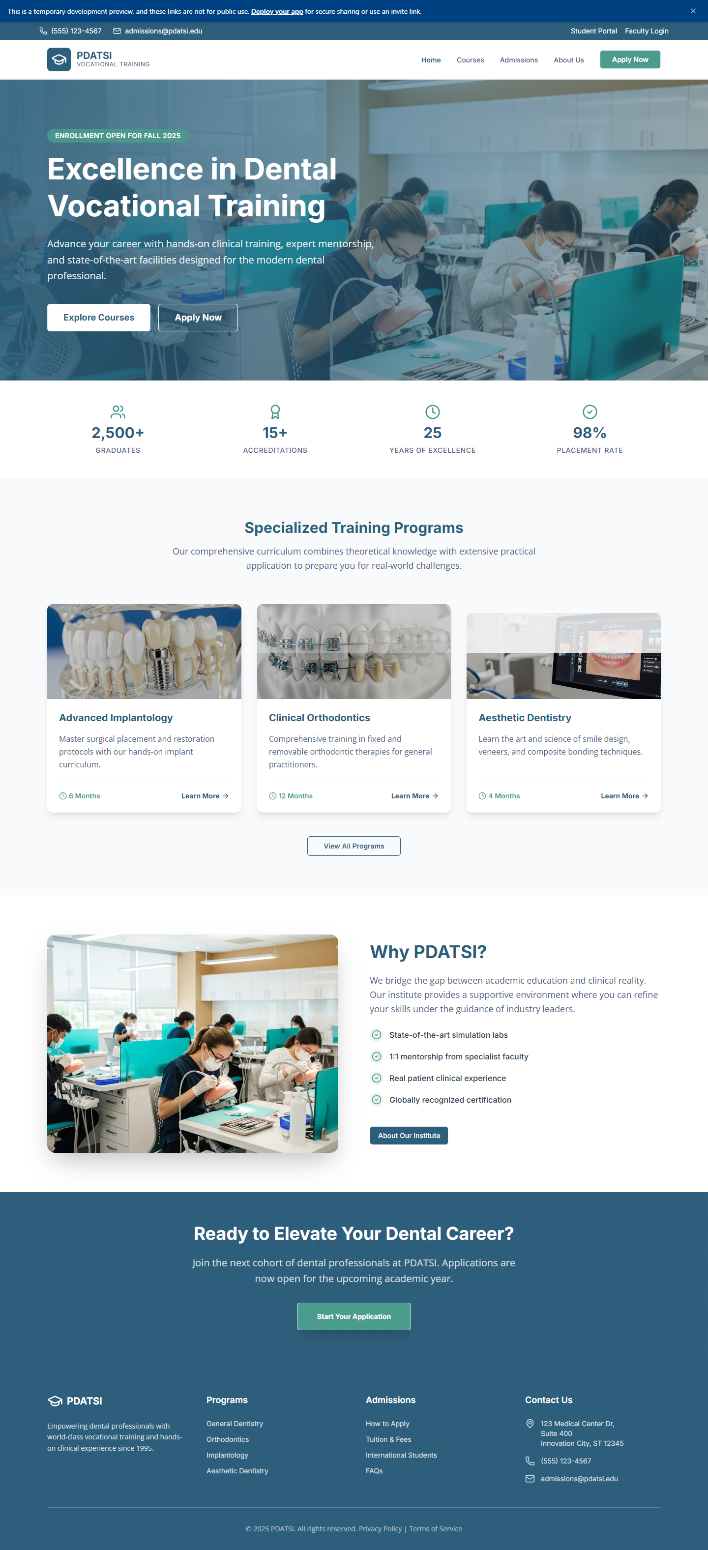 Dental clinic website